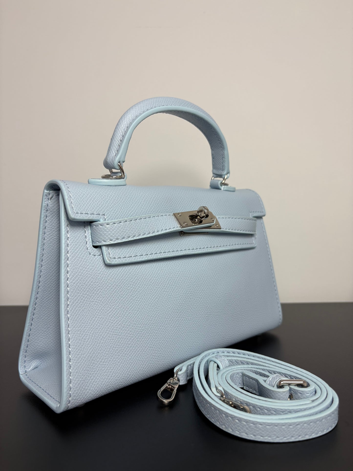 Habiba Bag Baby Blue silver details