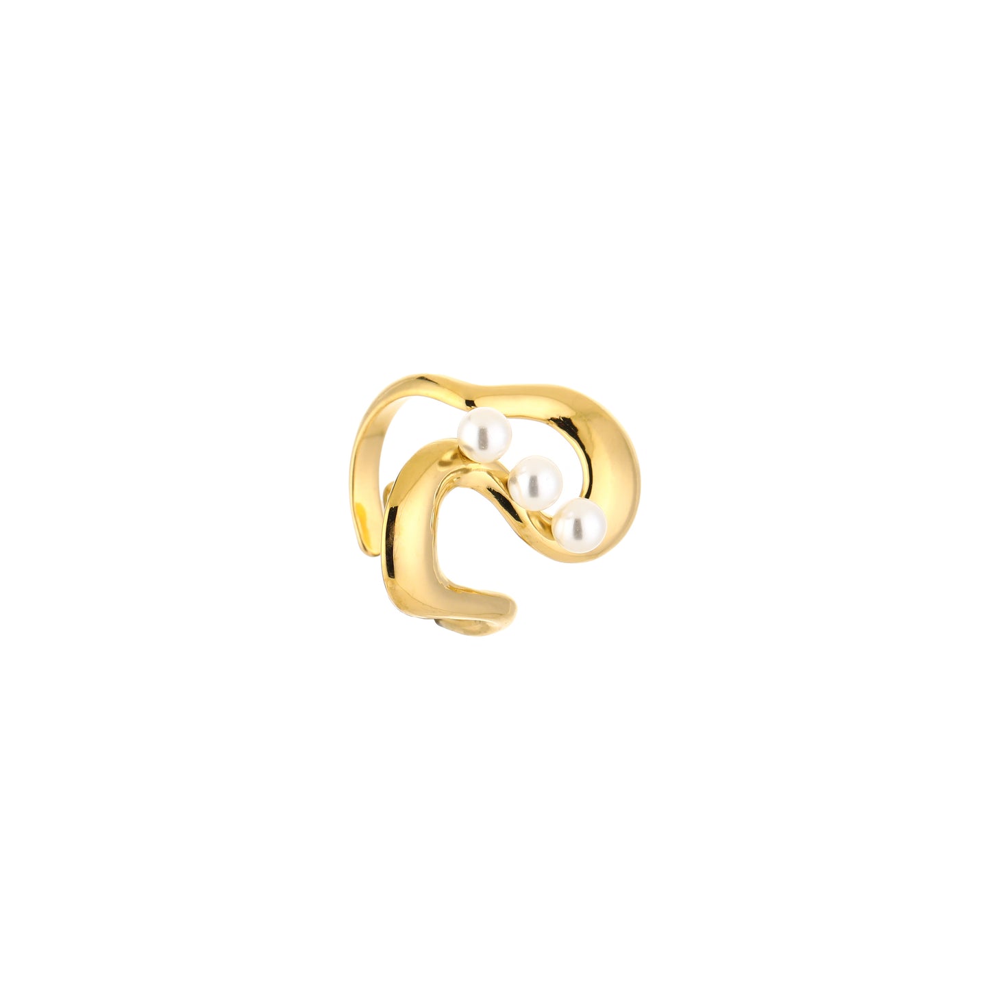 Gold pearl ring