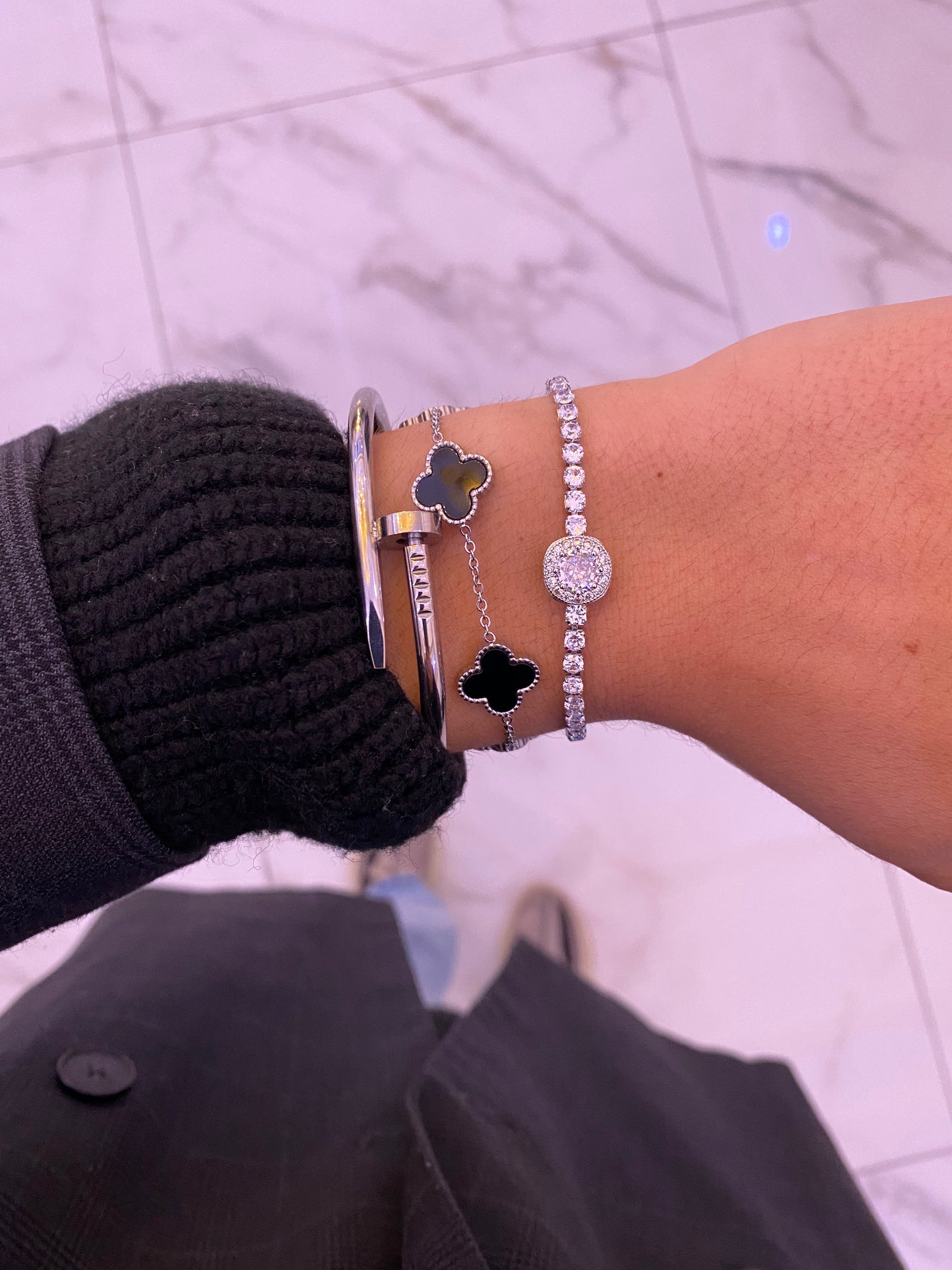 silver clover armbanden