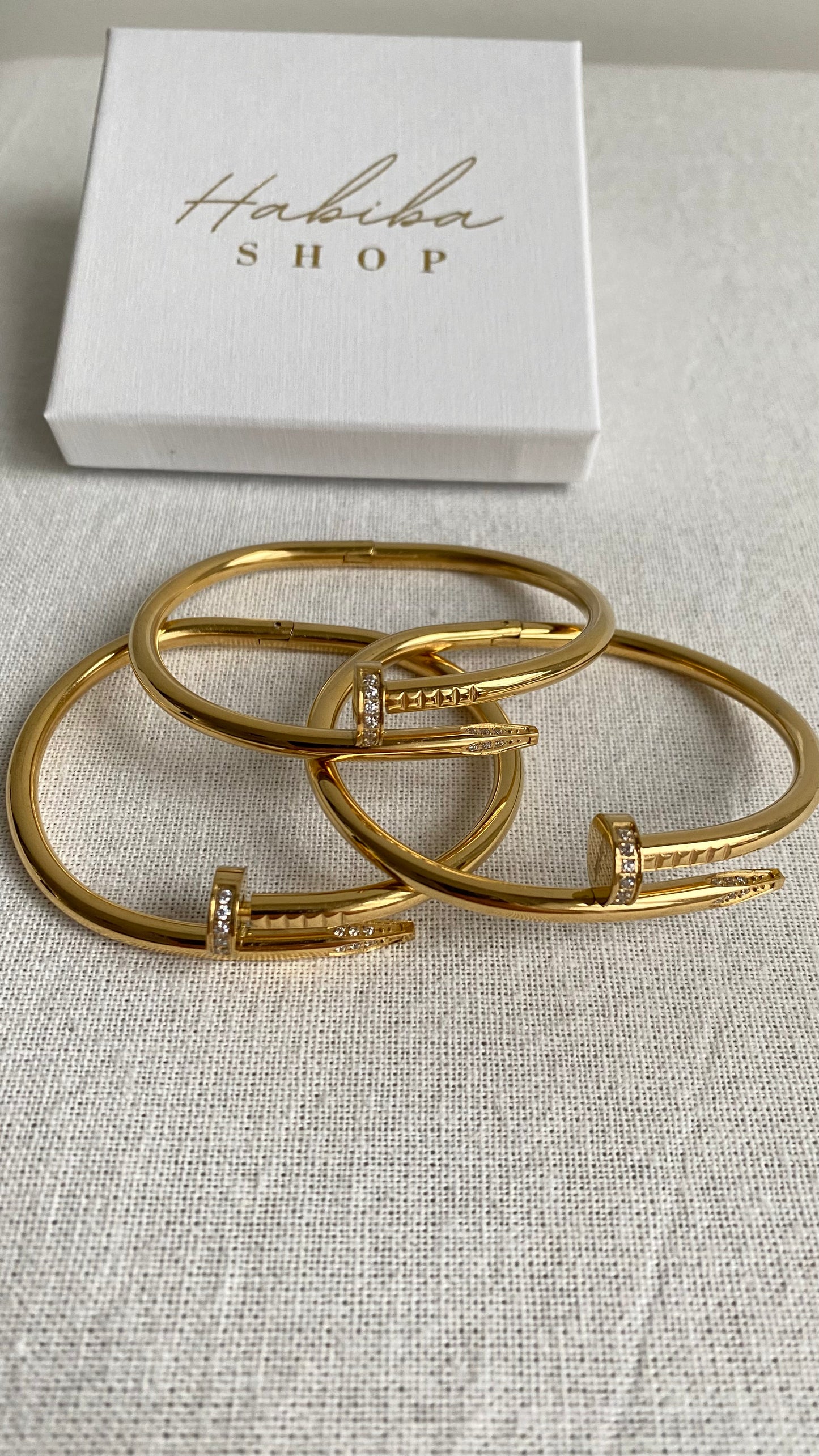 Diamond Spike bracelet gold