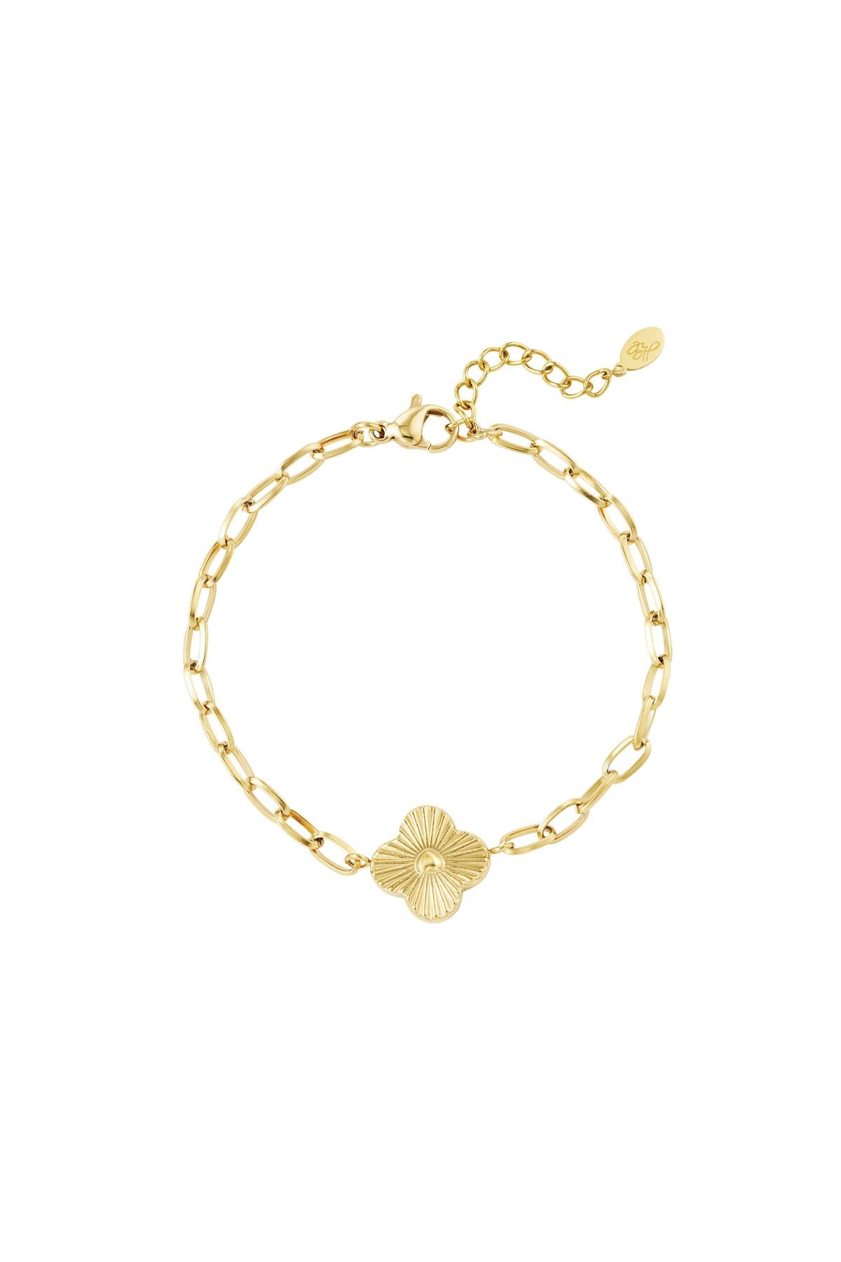 Link bracelet flower Gold