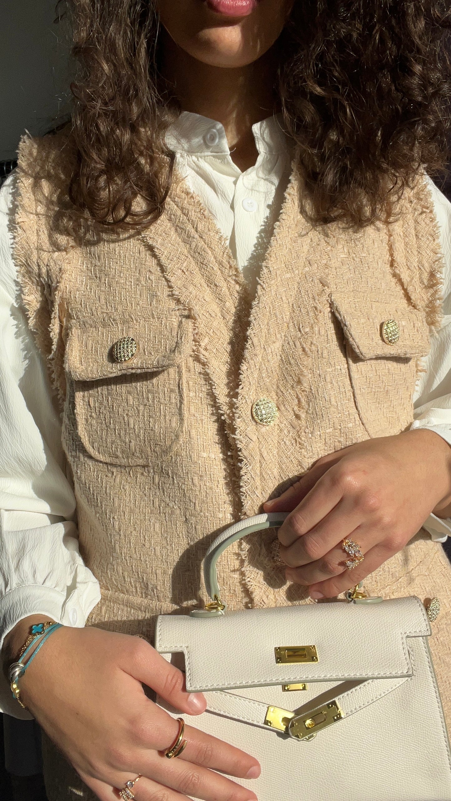 Tweed Gillet beige