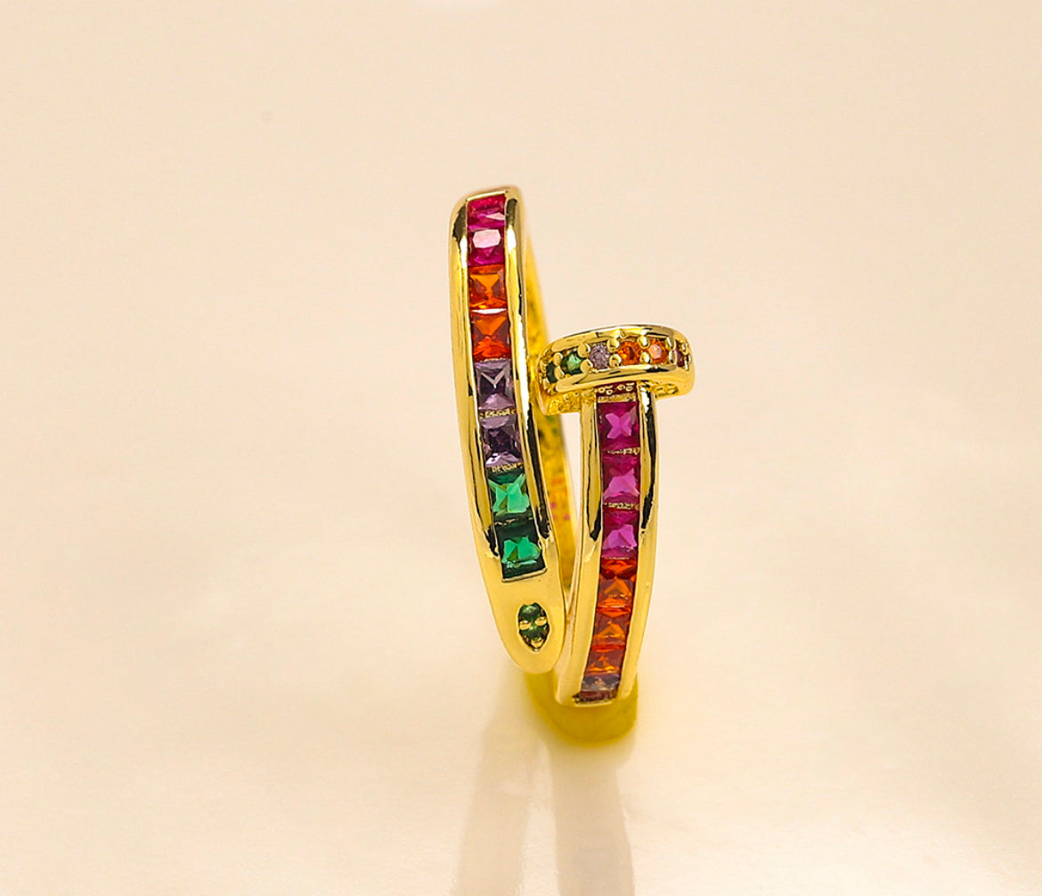 Multi colour spike ring