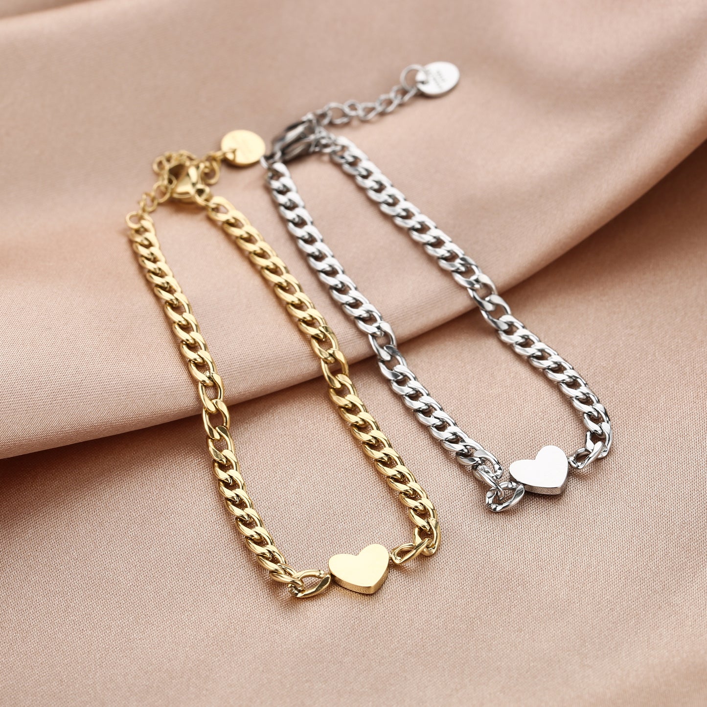 Heart chain bracelet