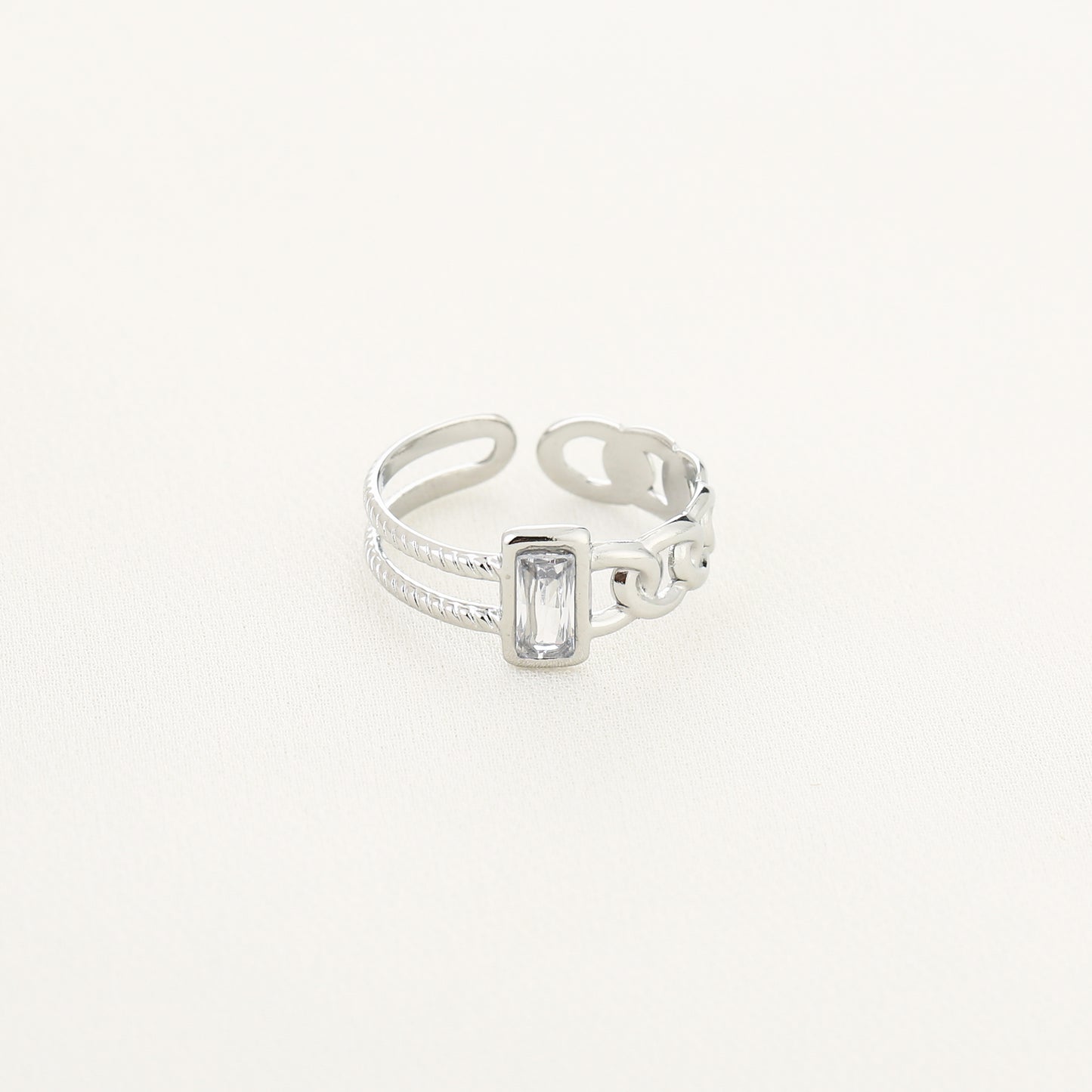 Ring mix silver diamond