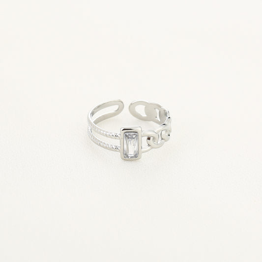 Ring mix silver diamond