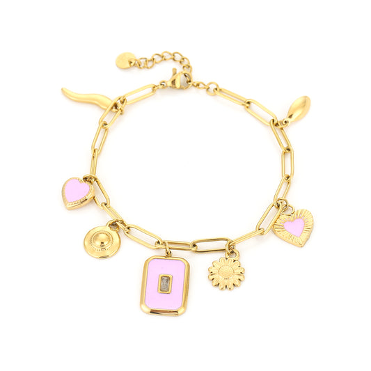 Chunky bracelet Pink